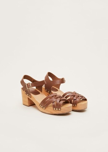 Phase Eight Woven Clog Heels Brown USA | 6038412-EQ